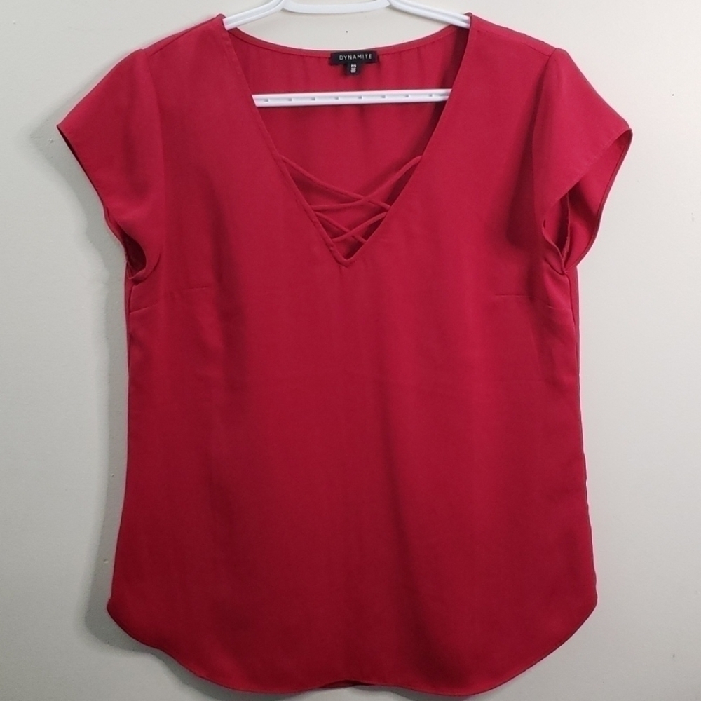Dynamite Coral Pink Blouse Top Size S